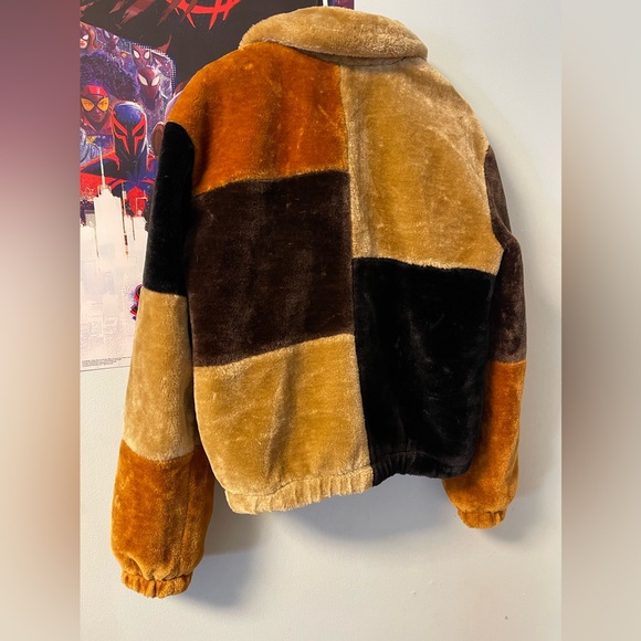 Urban Outfitters Faux Fur Patchwork Coat - Picture 2 of 7